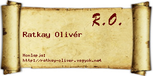 Ratkay Olivér névjegykártya
